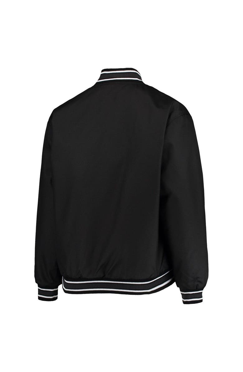 JH DESIGN Women's JH Design Black Los Angeles Lakers Plus Size Poly Twill Full-Snap Jacket, Alternate, color,