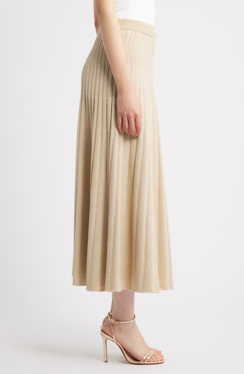 Misook Lurex Rib-knit A-line Maxi Skirt In Neutral