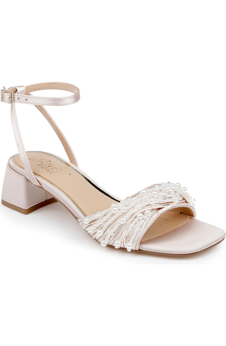 Jewel Badgley Mischka Fallon Ankle Strap Sandal, Main, color, Champagne Satin