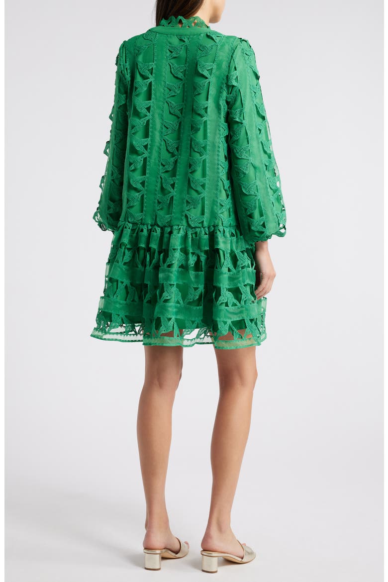 Wylla Humbird Lace & Organza Drop Waist Dress, Alternate, color, MALACHITE GREEN