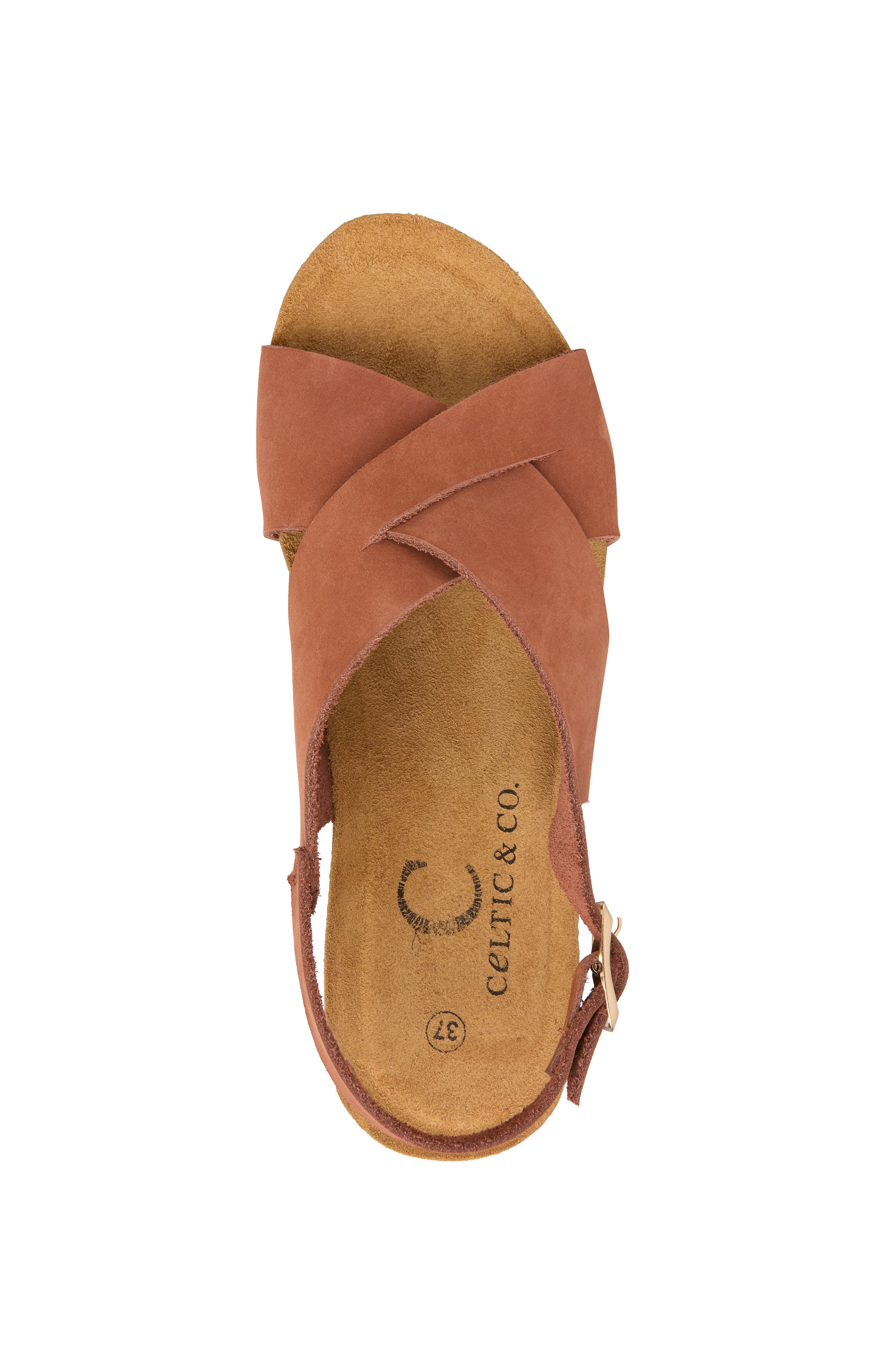 Celtic & Co. Crossover Detail Wedge Sandal, Alternate, color, Tan