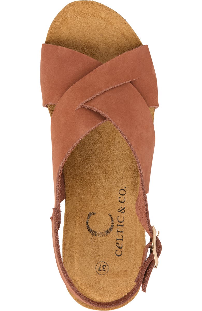 Celtic & Co. Crossover Detail Wedge Sandal, Alternate, color, Tan