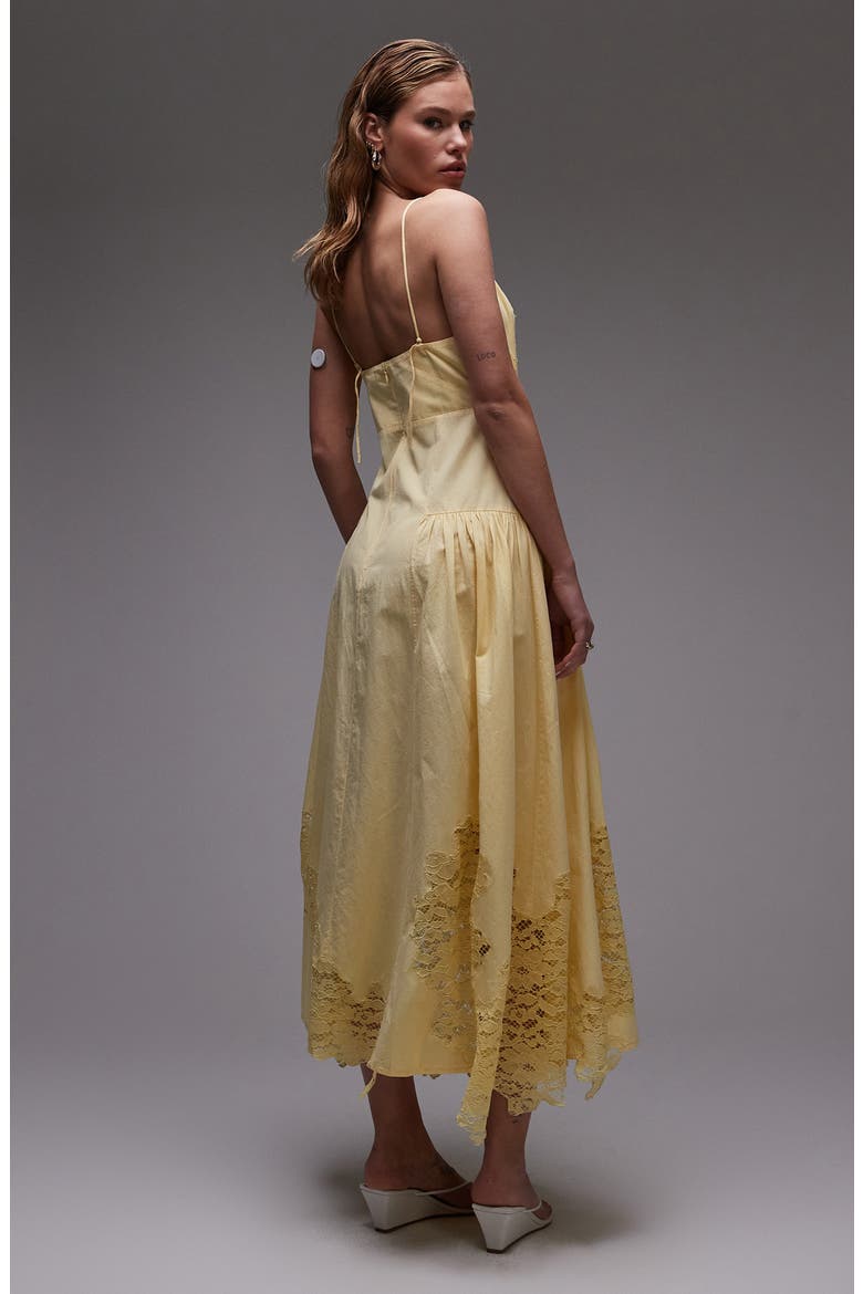 Lace Trim Cotton Poplin Sundress, Alternate, color, YELLOW