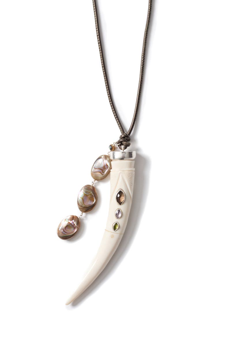 Tusk Pendant Necklace, Main, color, ABALONE