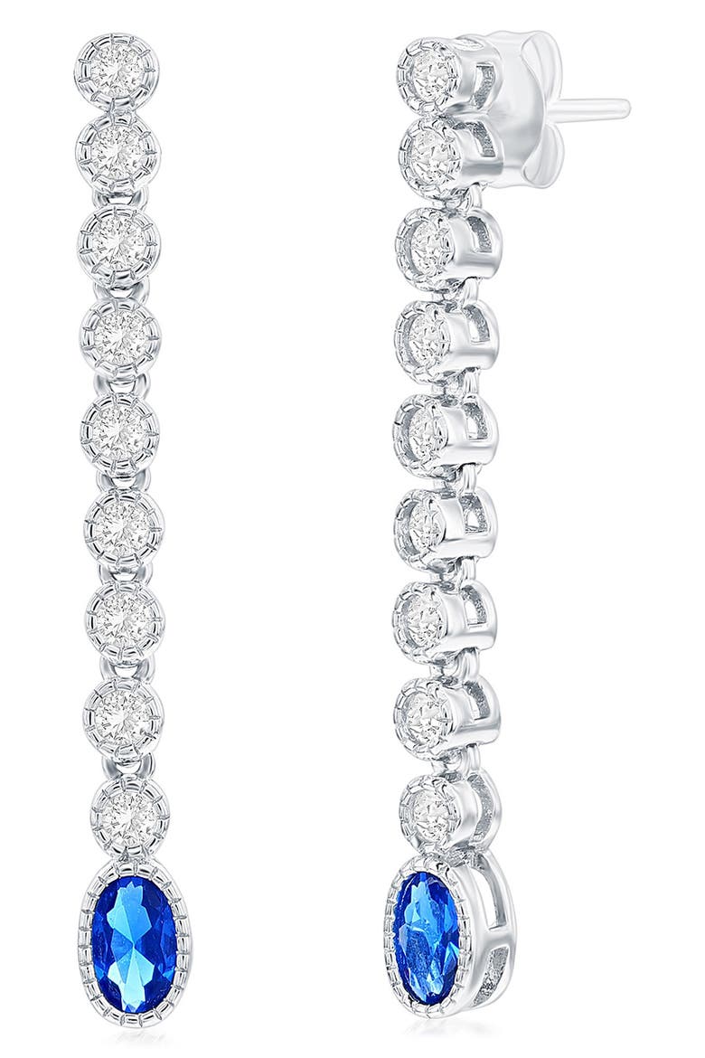 Beaded Oval & Round Drop Earrings, Main, color, SAPPHIRE