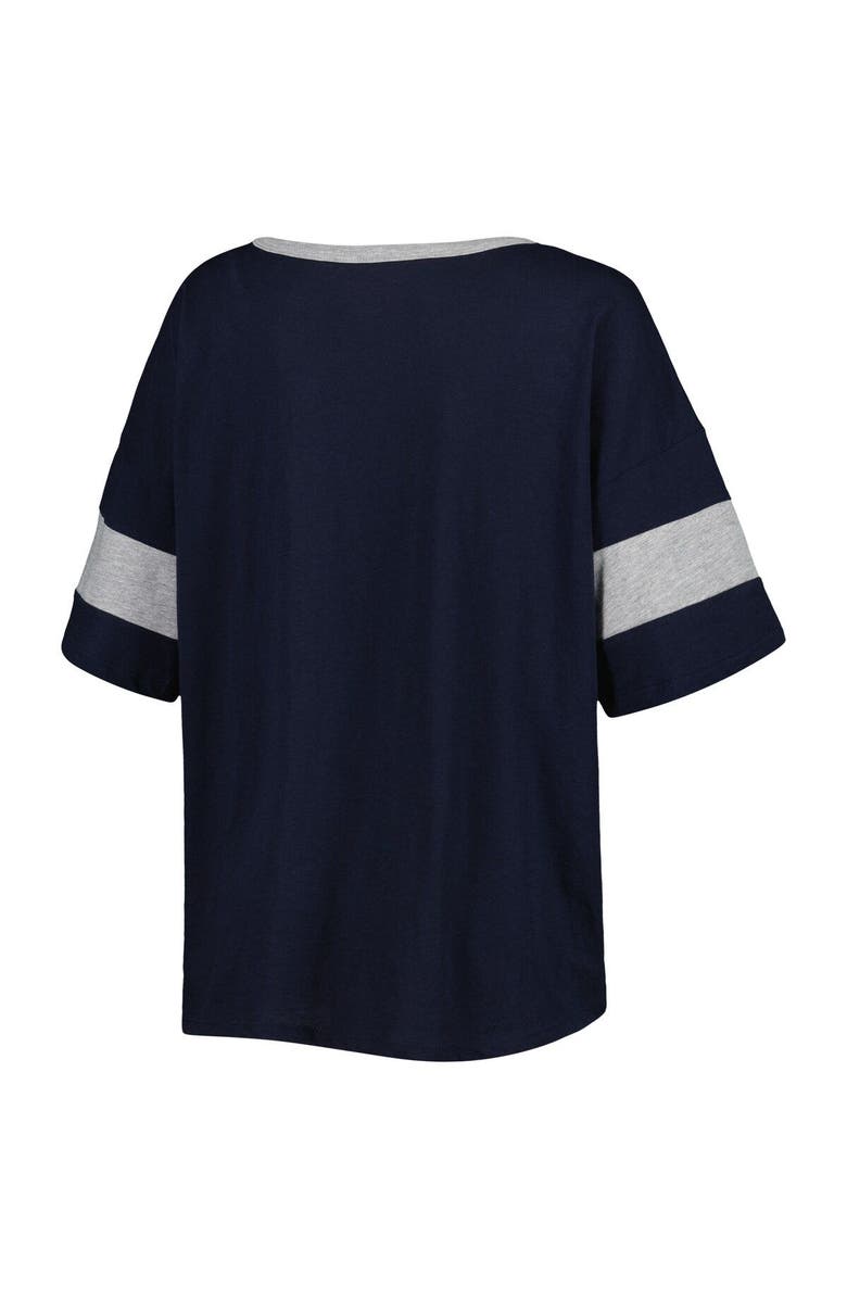 Champion Women's Champion Navy Villanova Wildcats Jumbo Arch Striped Half-Sleeve T-Shirt, Alternate, color, 