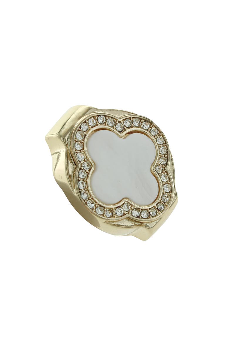 Clover Ring, Main, color, GOLD / WHITE / CLEAR