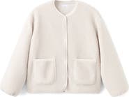 MANGO TEEN Textured Fleece Snap-Up Jacket