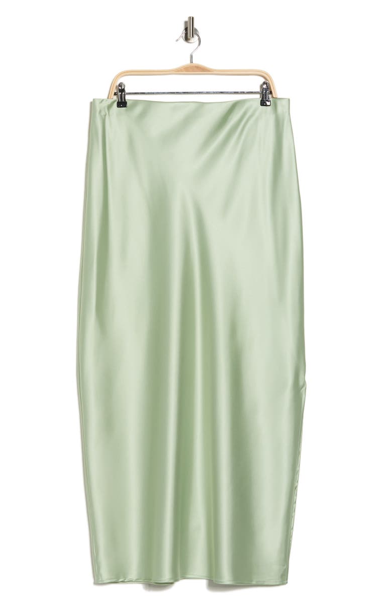 Renee C Side Slit Satin Maxi Skirt, Alternate, color, Mint