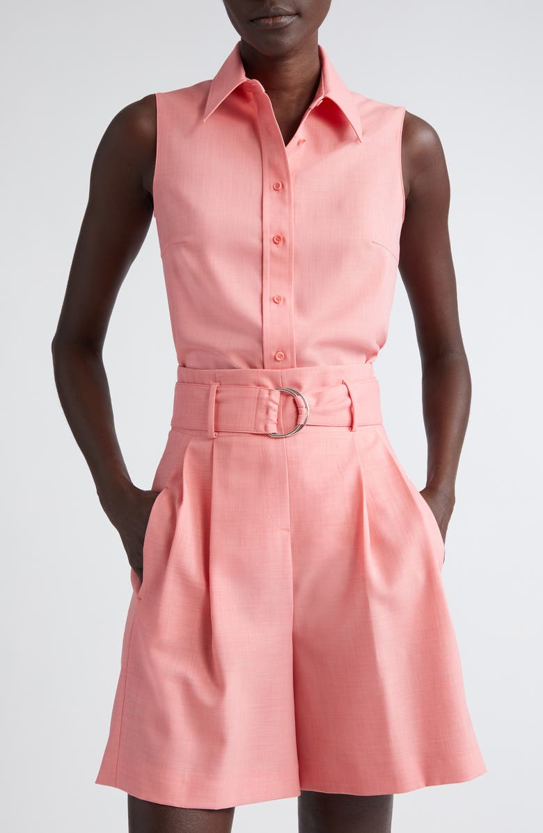 Akris punto Sleeveless Button-Up Shirt, Main, color,
