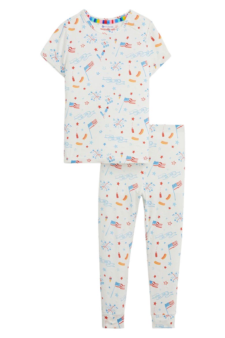 Kids' USA 250 Magnetic Fitted Two-Piece Pajamas, Alternate, color, USA25