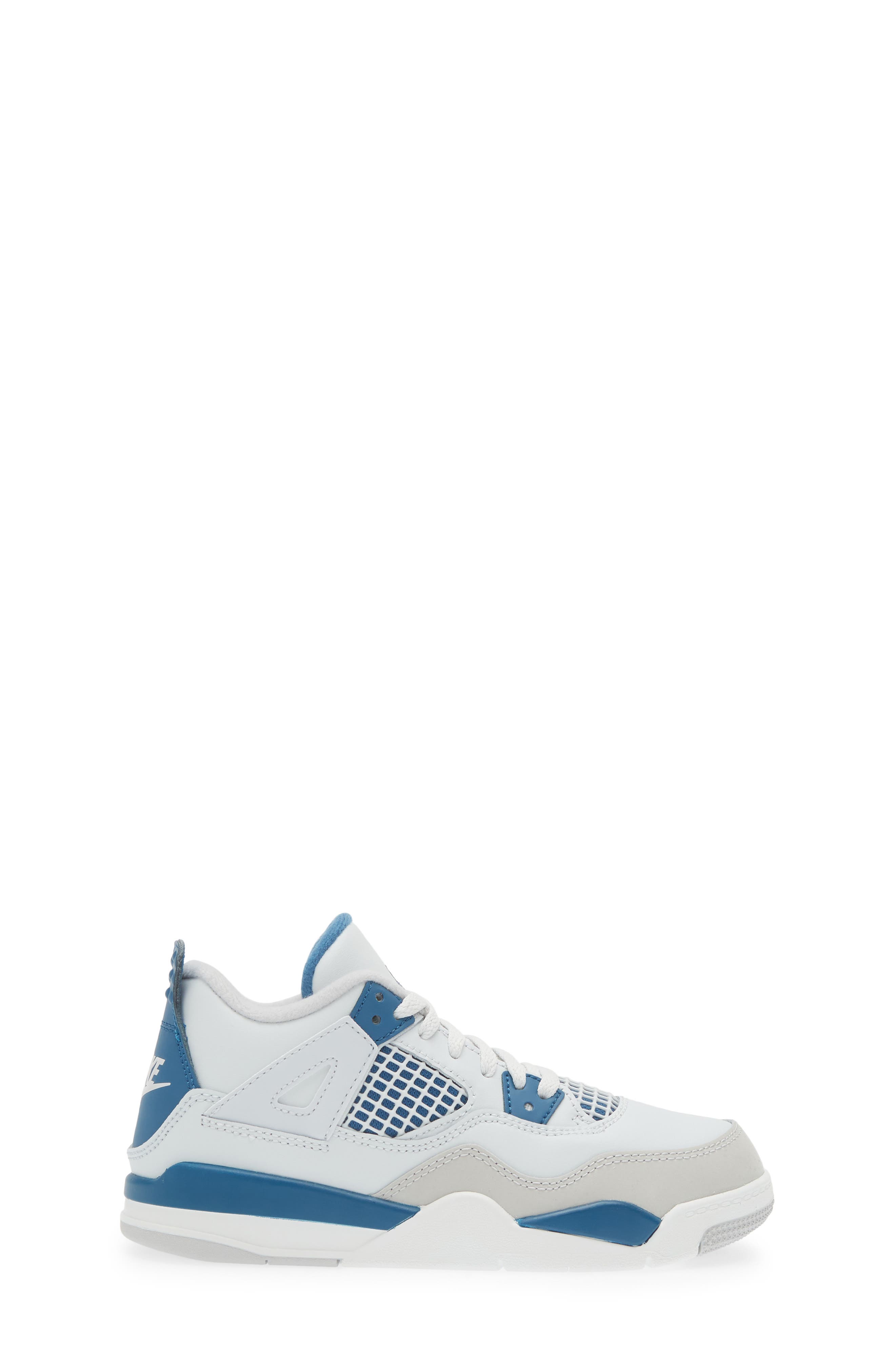 Jordan Kids' Air Jordan 4 Retro Basketball Sneaker, Alternate, color, Off White/ Blue/ Grey