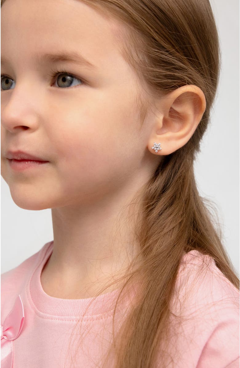 In Season Jewelry Twinkling Snowflake Earrings, Alternate, color, Silver