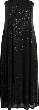 SUGARLIPS Friday Nights Sequin Strapless Maxi Dress