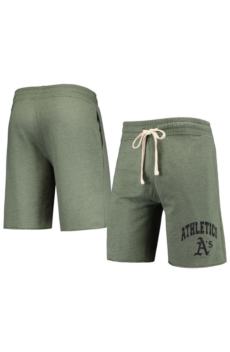 CONCEPTS SPORT Men's Concepts Sport Heathered Olive Oakland Athletics Mainstream Tri-Blend Shorts, Main, color, Green