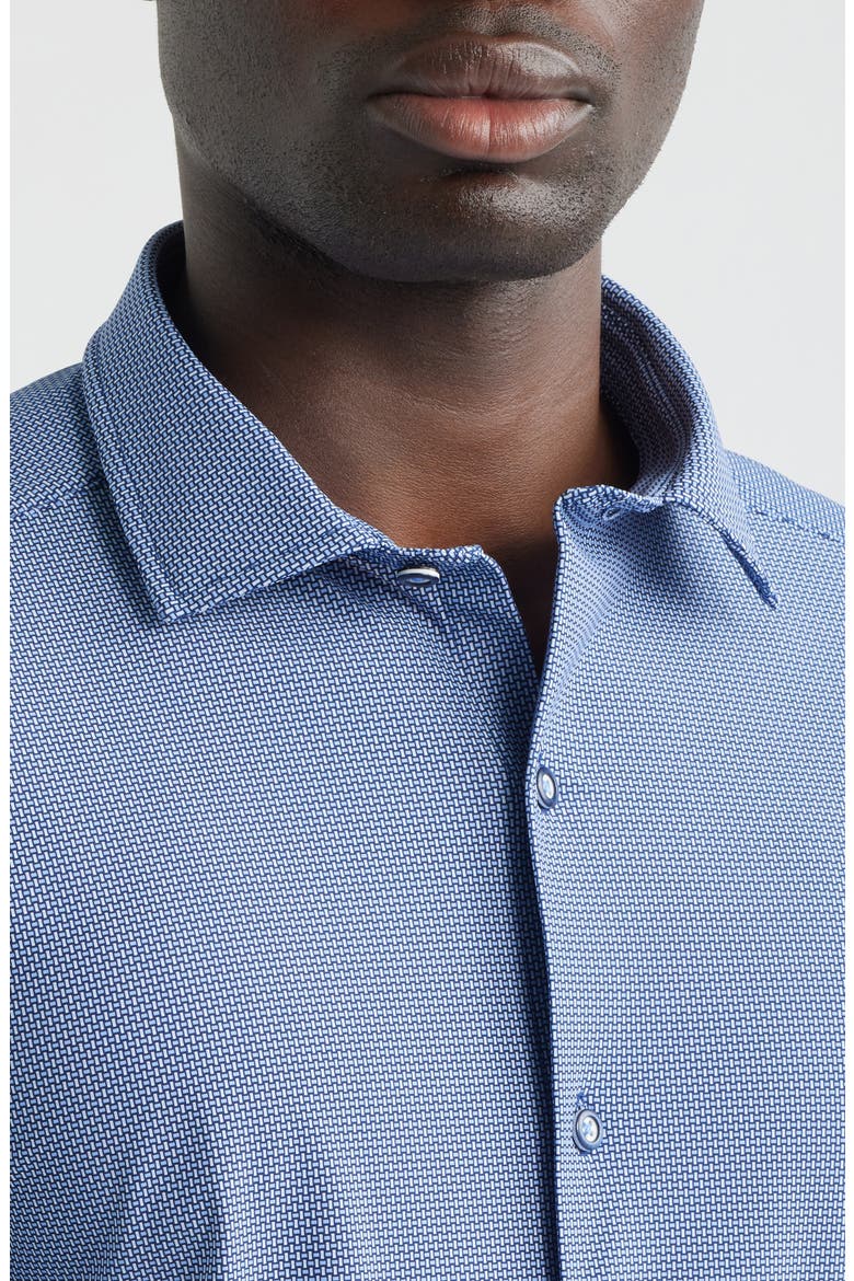 XC+™ Motion Micropattern Knit Button-Up Shirt, Alternate, color, NAVY BASKETWEAVE