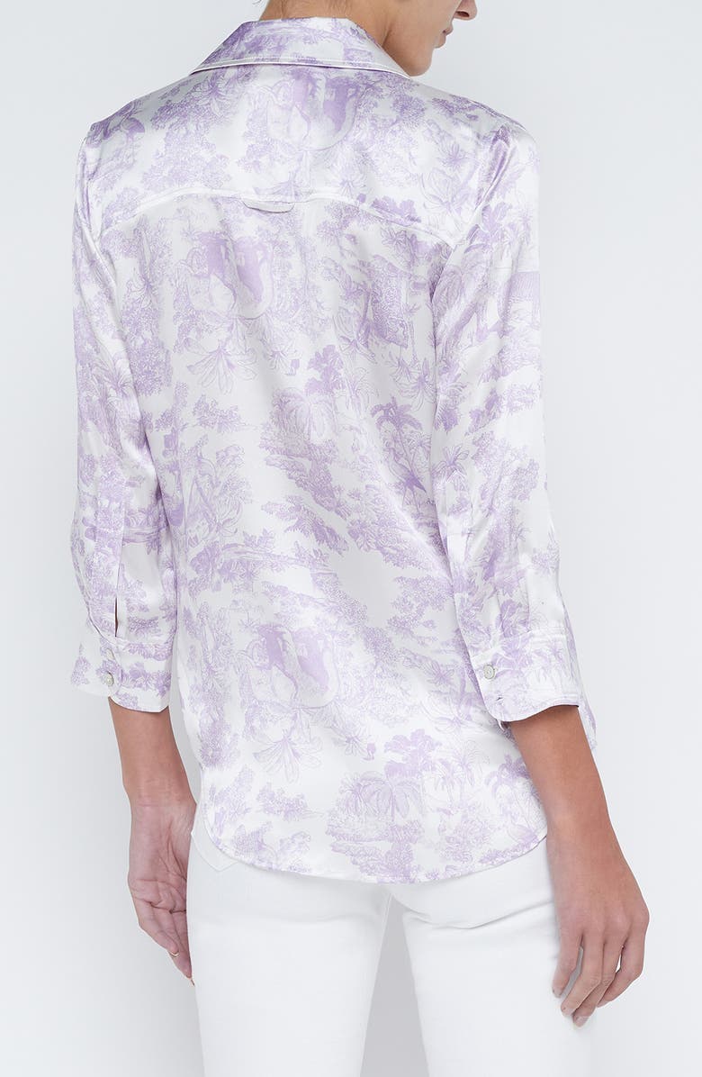L'AGENCE Dani Print Silk Shirt, Alternate, color, 