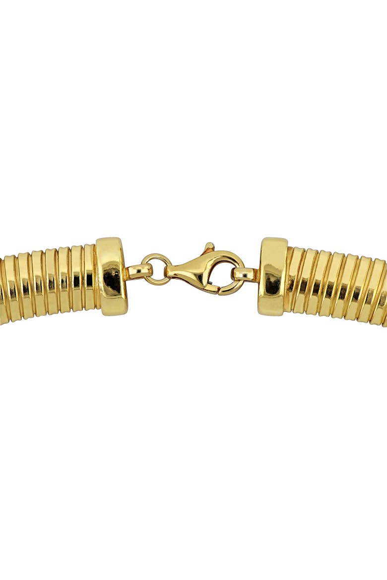 Cubic Zirconia Cluster Omega Necklace, Alternate, color, Yellow-Plated