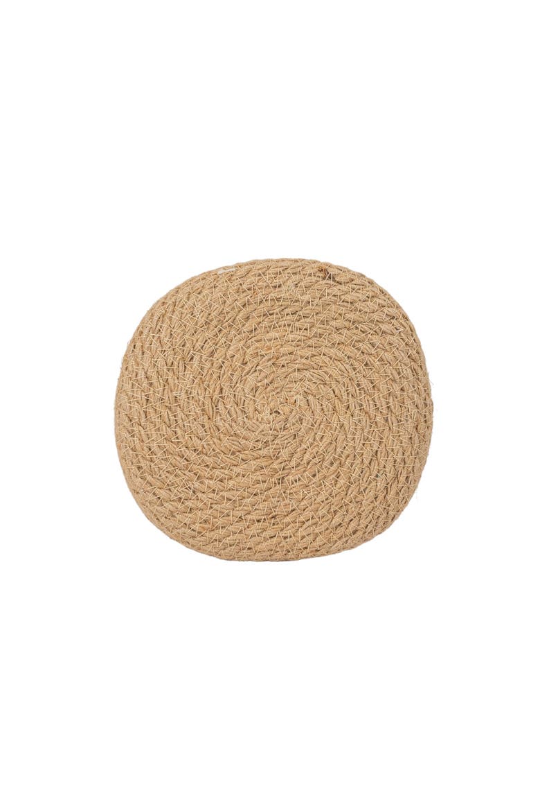 Woven Tapered Basket Jute & White Cotton Rope, Alternate, color, White