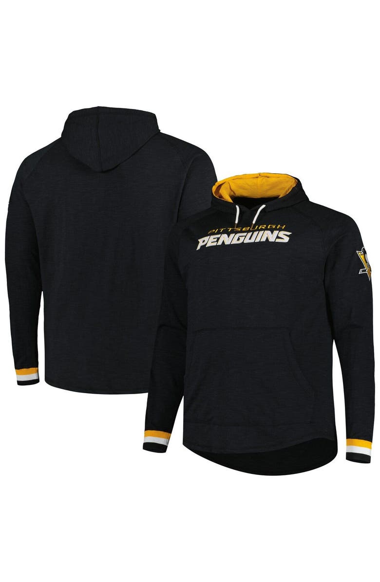 Mitchell & Ness Men's Mitchell & Ness Black Pittsburgh Penguins Big & Tall Legendary Raglan Pullover Hoodie, Main, color,
