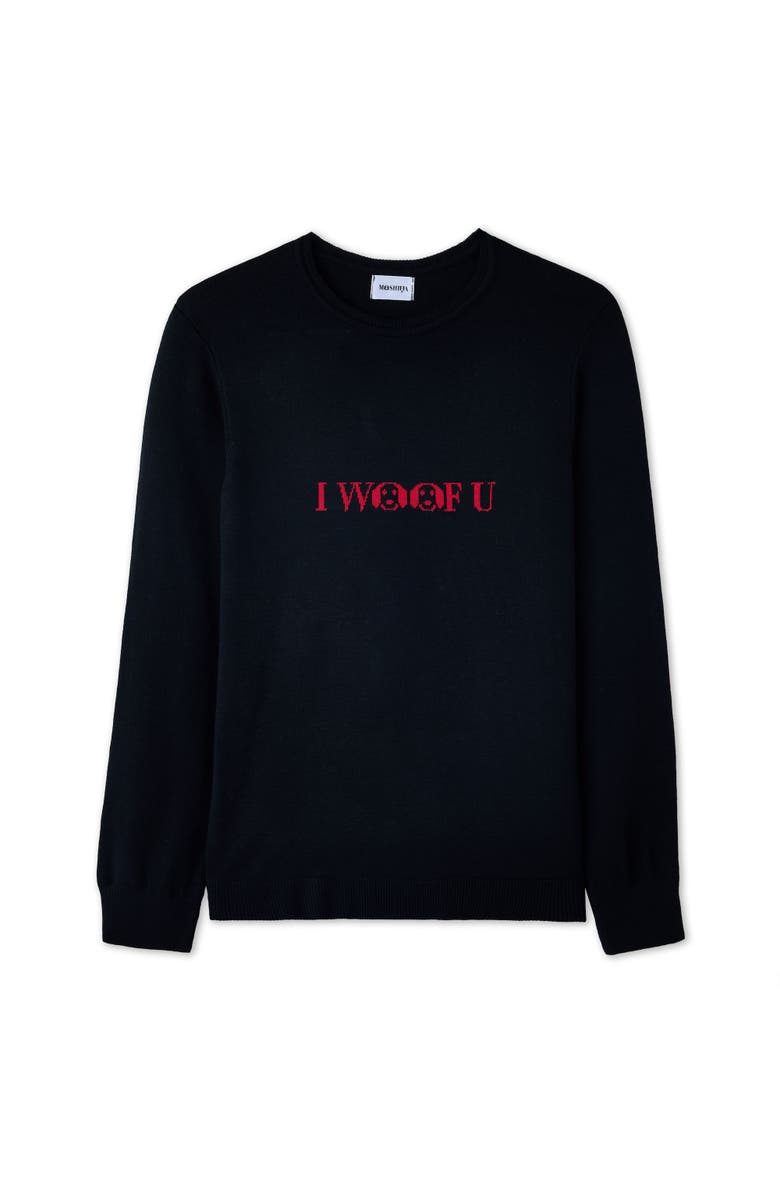 Moshiqa I Woof U Human Sweater, Main, color, Black