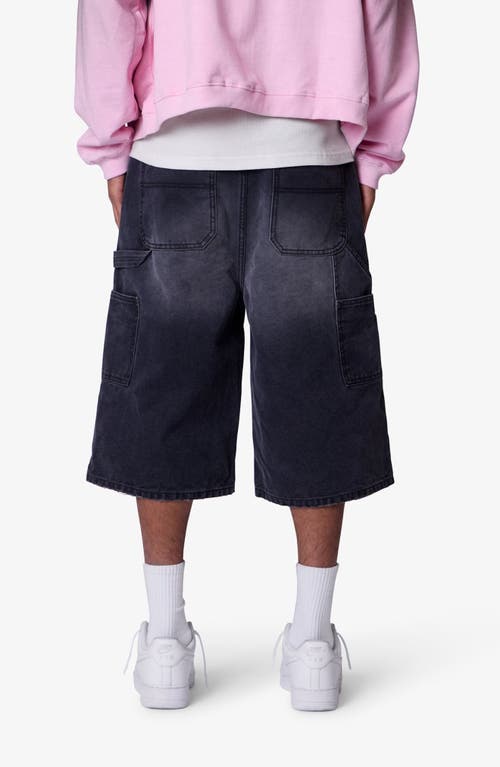 Mnml Ultra Baggy Denim Carpenter Shorts In Gray