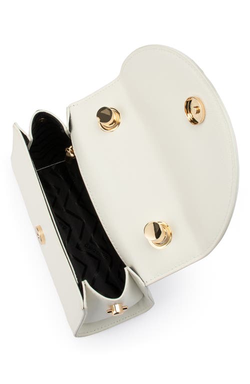 Olga Berg Sasha Faux Leather Top Handle Bag In White