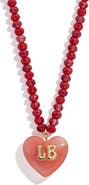 BaubleBar Semiprecious Heart Initial Pendant Necklace