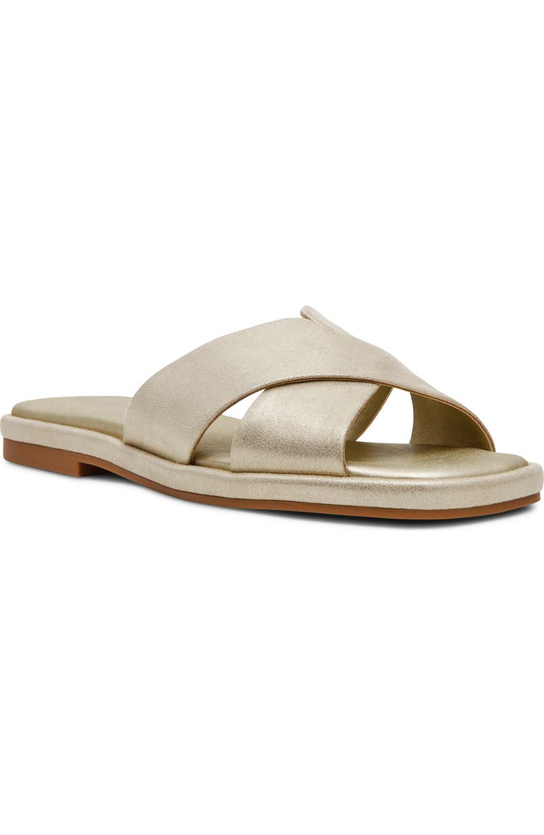 Anne Klein Khloe Crossover Strap Slide Sandal, Main, color, Platinum