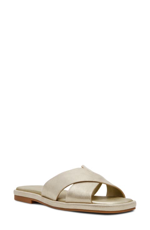 Khloe Crossover Strap Slide Sandal (Women)