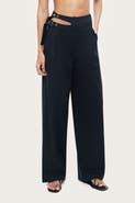 Nocturne Cut-Out Waist Wide-Leg Pants