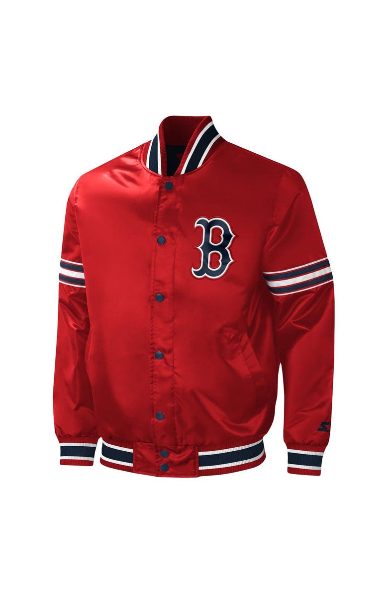 STARTER Men's Starter Red Boston Red Sox Midfield Satin Full-Snap Varsity Jacket, Alternate, color, Red