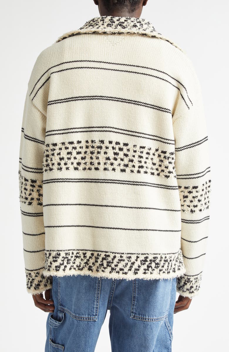 Bottega Veneta Mixed Knit Cotton & Wool Polo Sweater, Alternate, color, 9125 Multi Seasalt