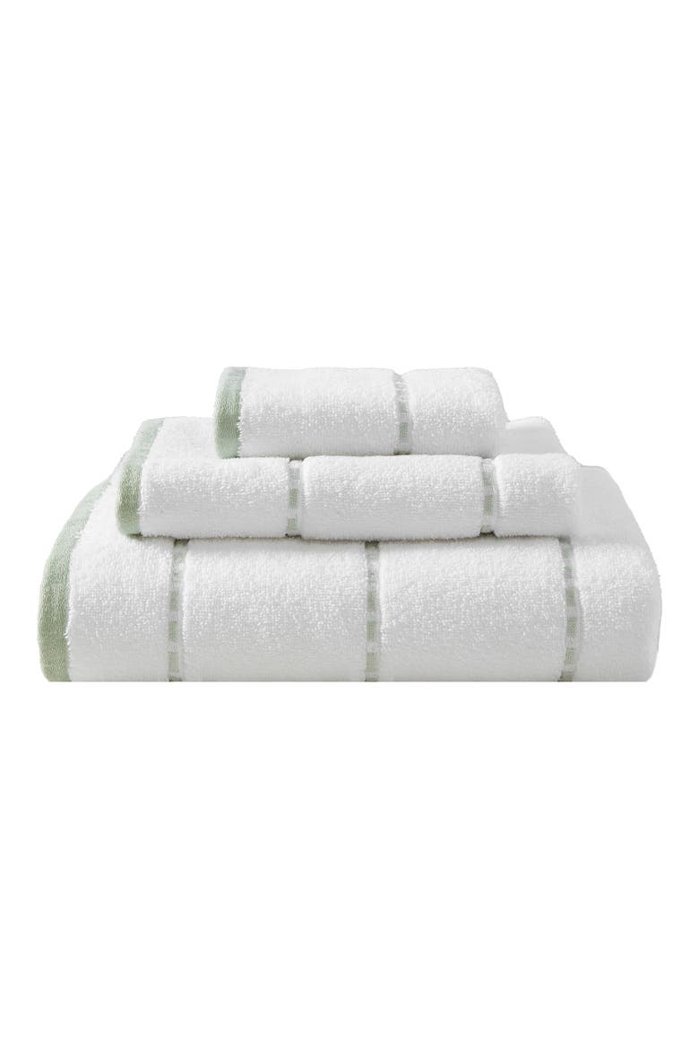 Ridley Solid 3-Piece Towel Set, Main, color, WHITE/ SAGE