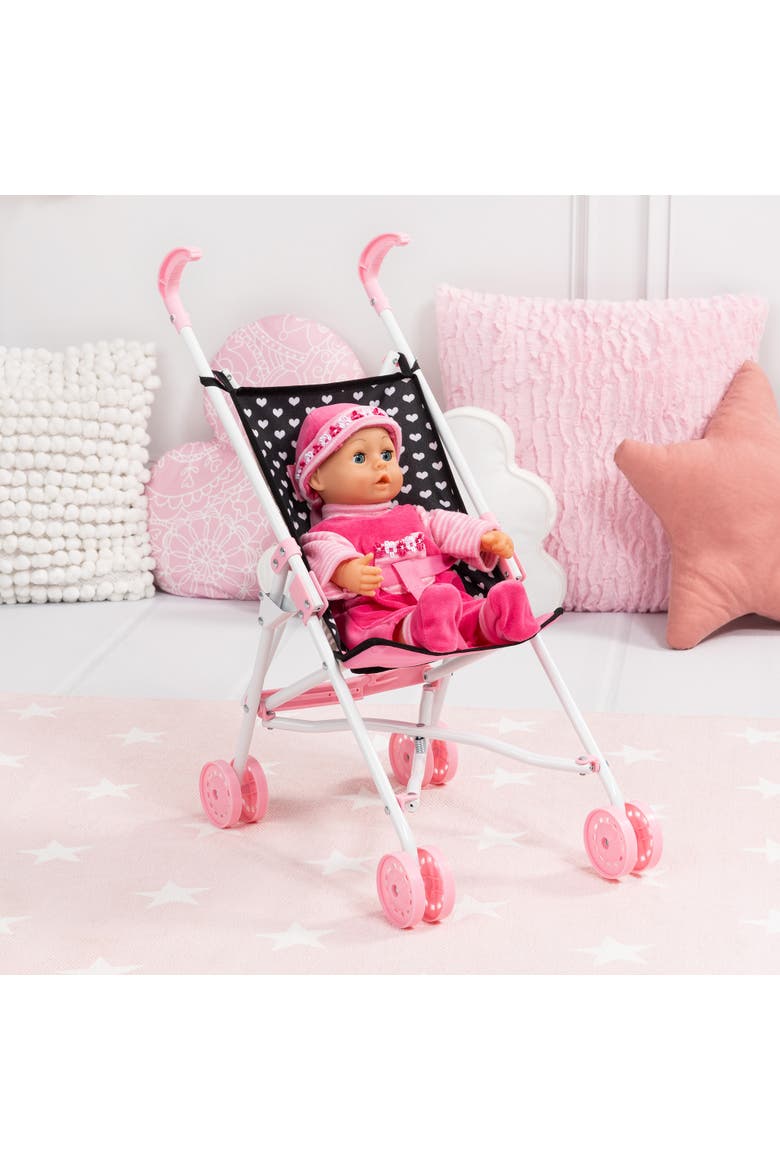 Buggy Umbrella Stroller, Hearts, for Dolls Up to 18 Inches, Alternate, color, Multicolored