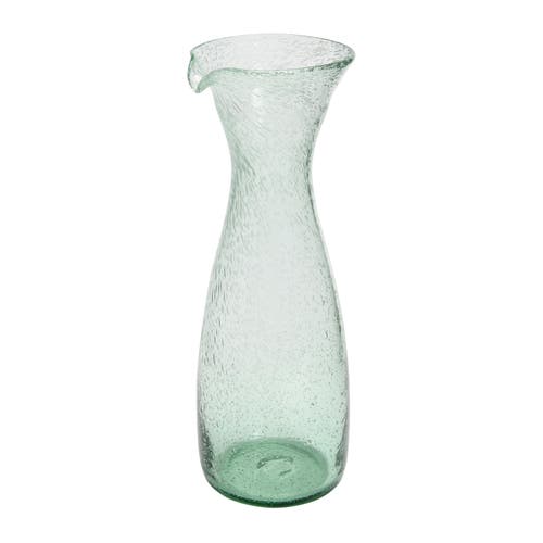 Storied Home Bubble Glass Decanter In Green