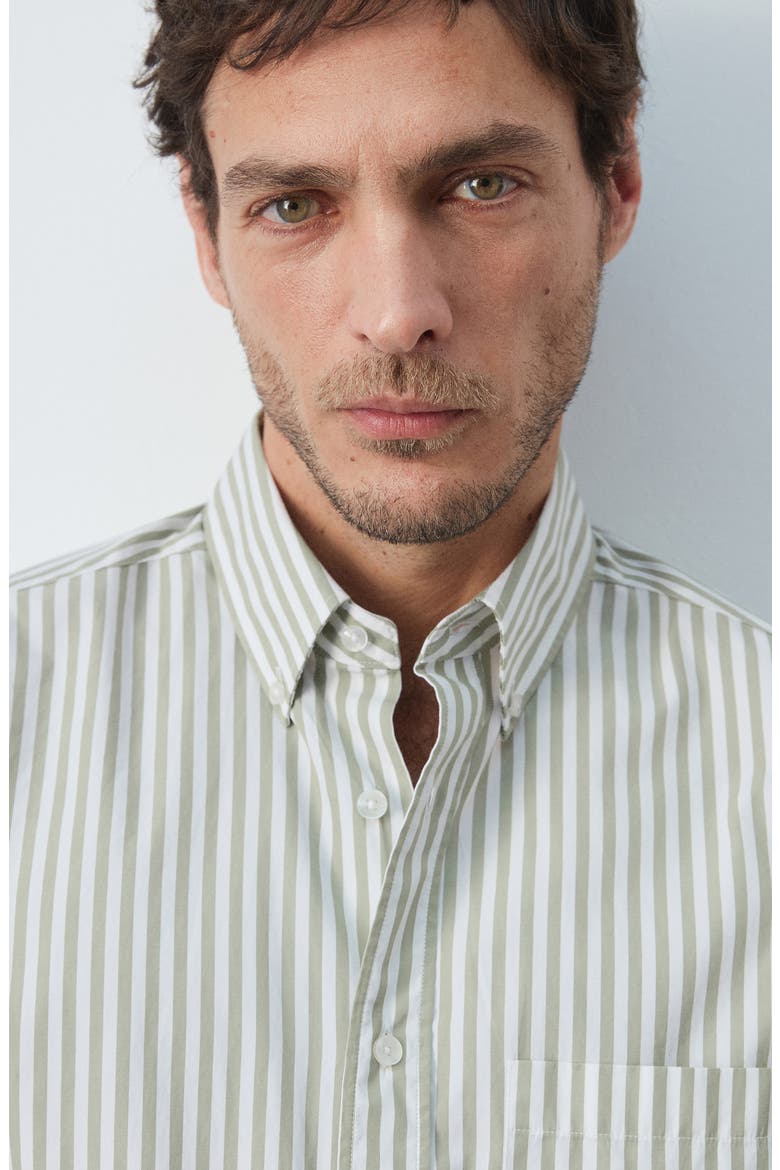 Regular Fit Stripe Button-Up Shirt, Alternate, color, PASTEL GREEN