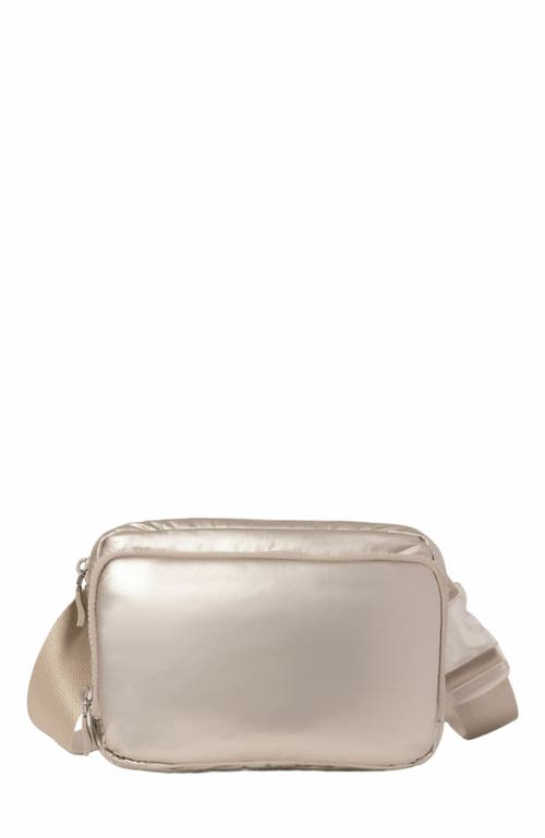 BAGGALLINI Modern Belt Bag Sling in Platinum Ecopuff at Nordstrom