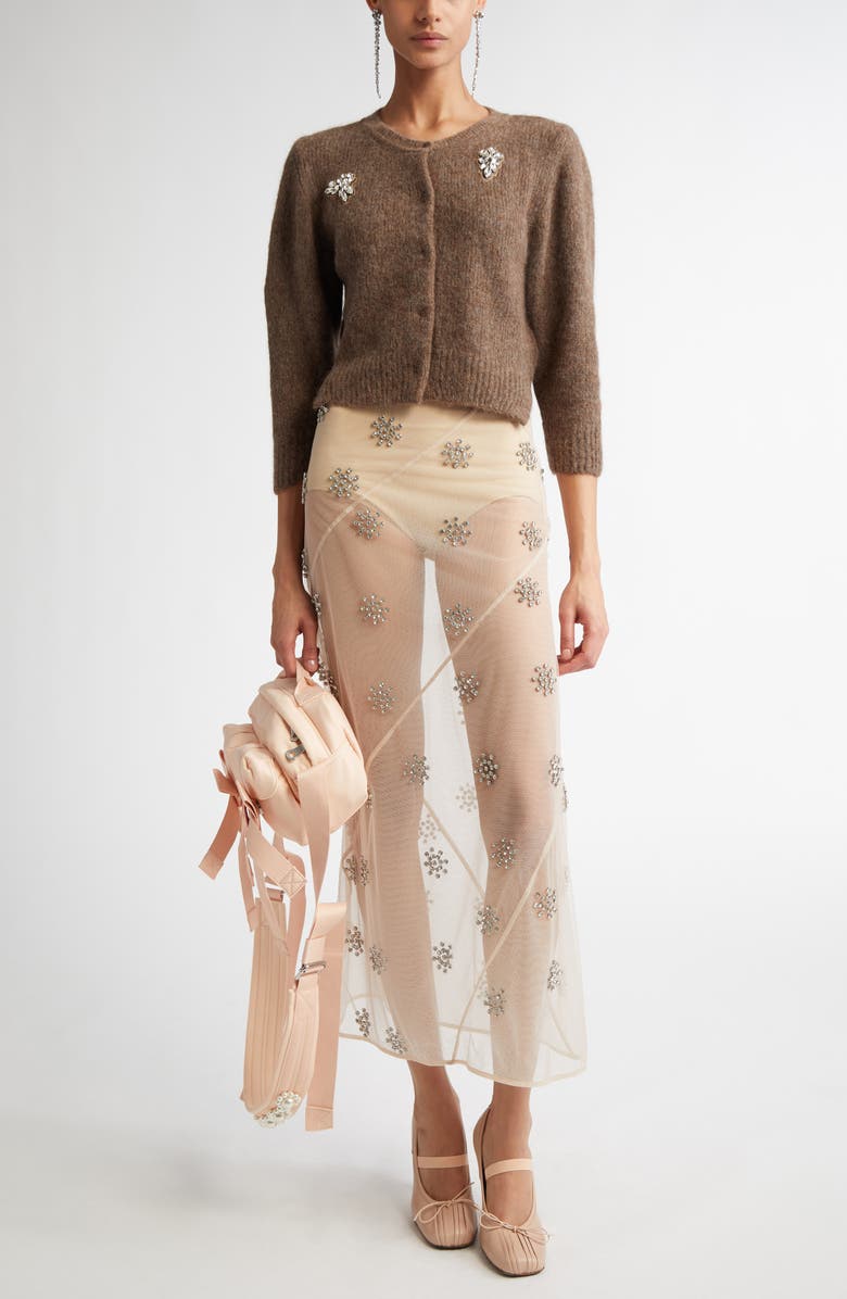 Simone Rocha Crystal Embellished Crop Cardigan, Alternate, color,