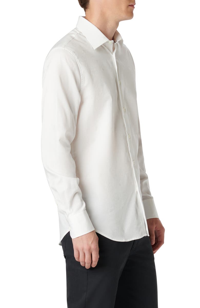 Bugatchi Julian Tonal Floral Stretch Cotton Button-Up Shirt, Alternate, color, 