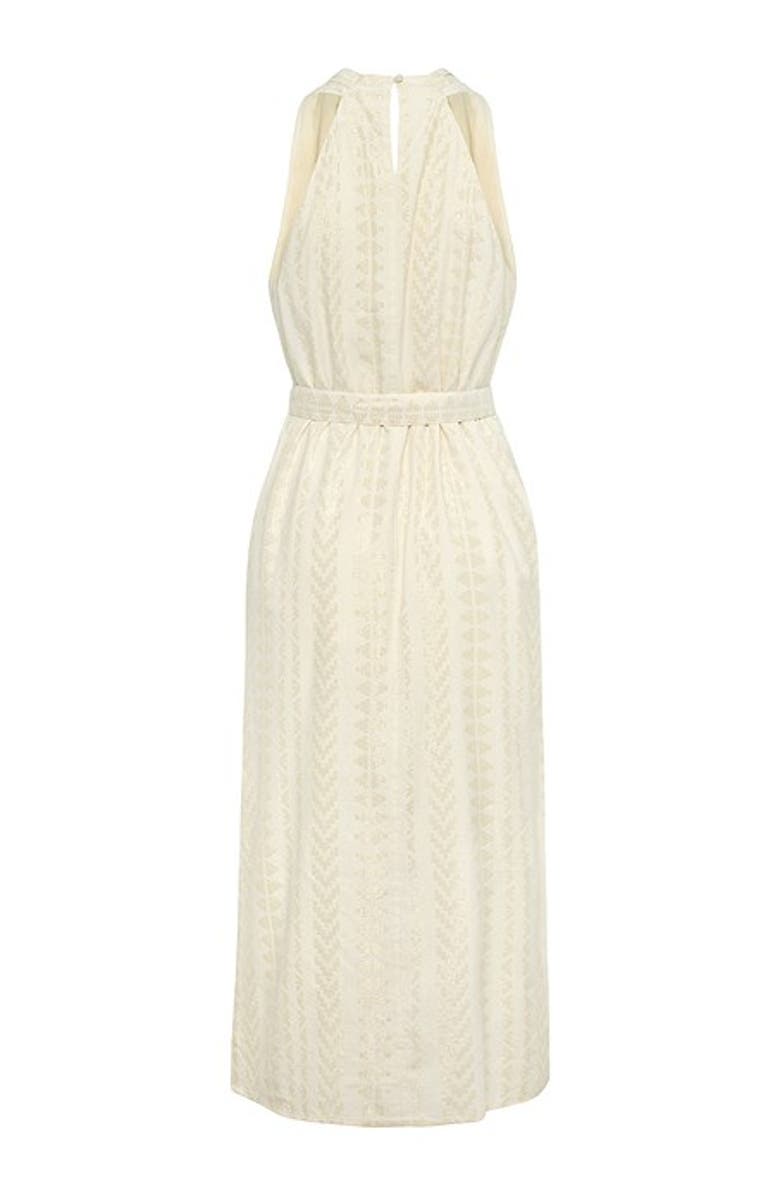 LASCANA Women's Metallic Column Maxi Dress, Alternate, color, Ivory Gold