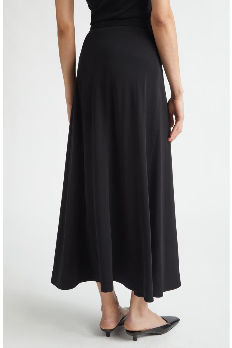Silk & Cotton Jersey Wrap Skirt, Alternate, color, BLACK