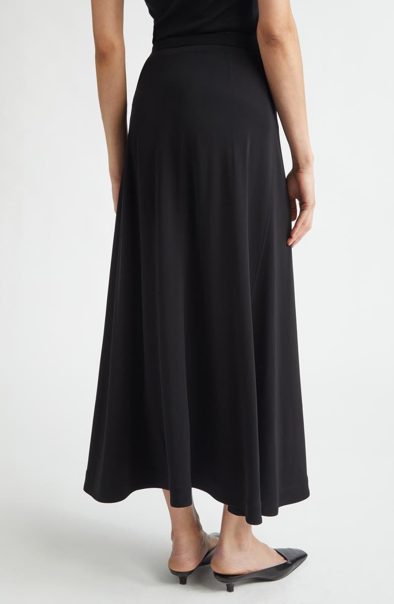 TOTEME Silk & Cotton Jersey Wrap Skirt, Alternate, color, Black