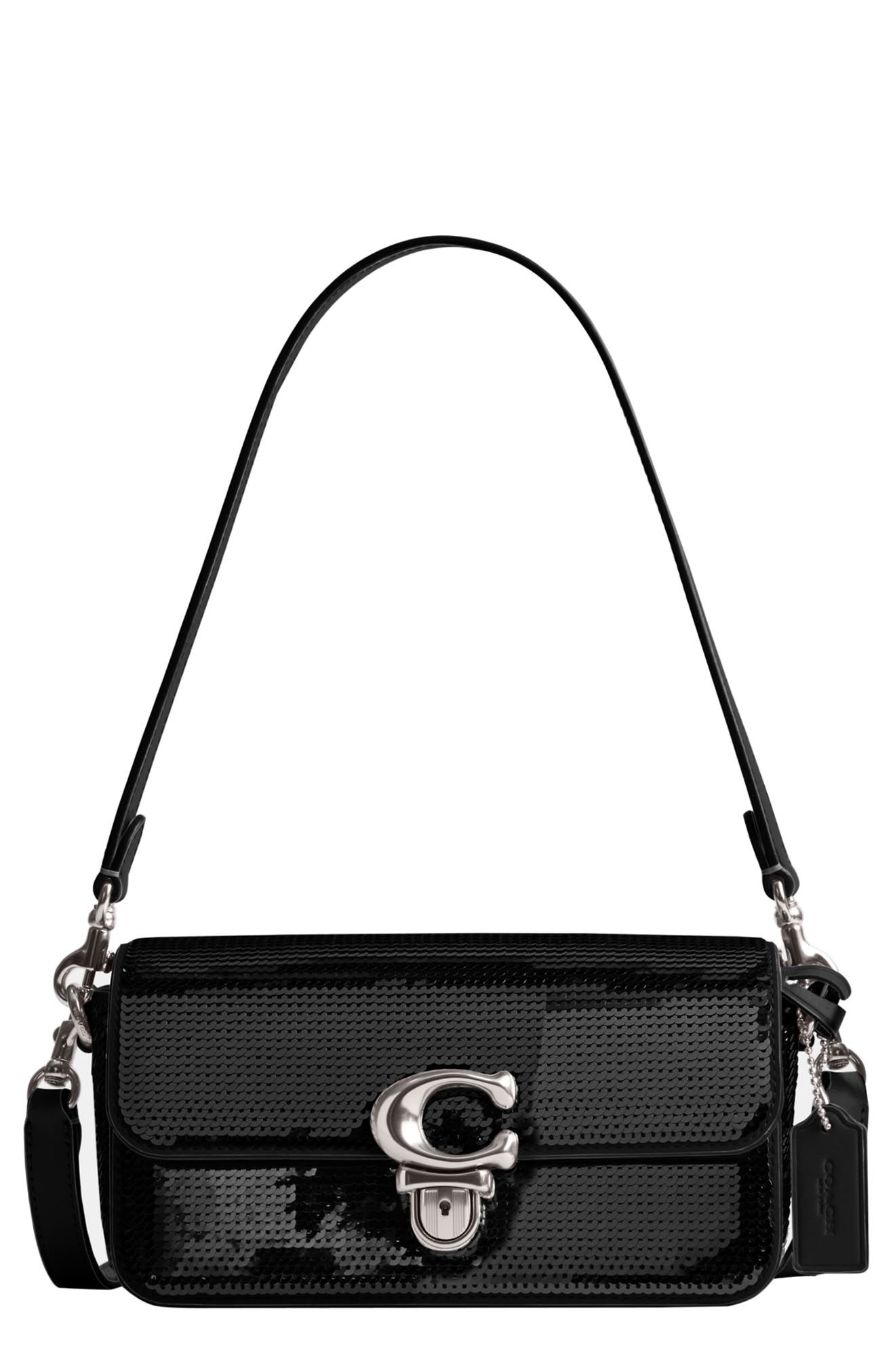 COACH Studio Sequin Baguette Shoulder Bag, Main, color, 