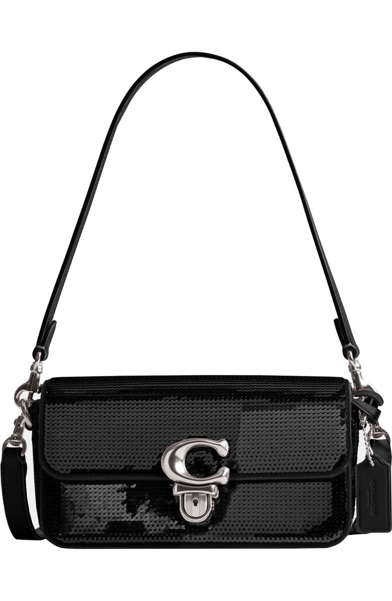 COACH Studio Sequin Baguette Shoulder Bag, Main, color,