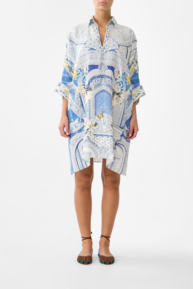 Wide Body Collared Kaftan, Main, color, De Nada Granada