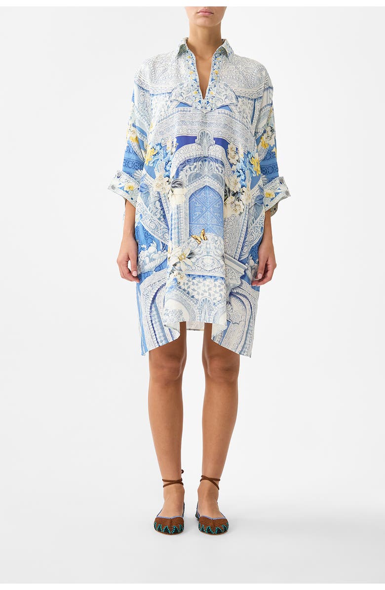 Camilla Wide Body Collared Kaftan, Main, color, De Nada Granada