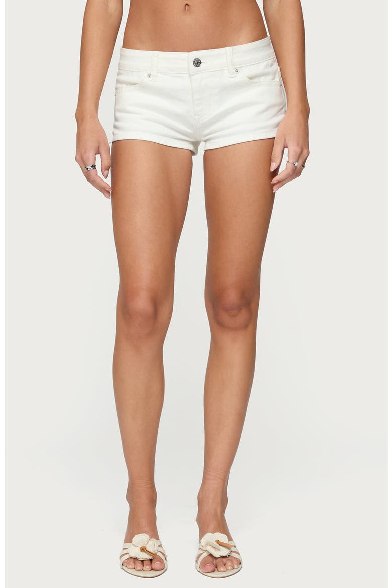 Jagger Low Rise Denim Shorts, Main, color, WHITE