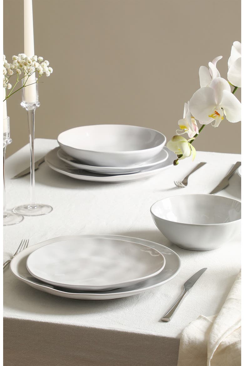 Harper Stoneware 16-Piece Dinnerware Set, Alternate, color, White
