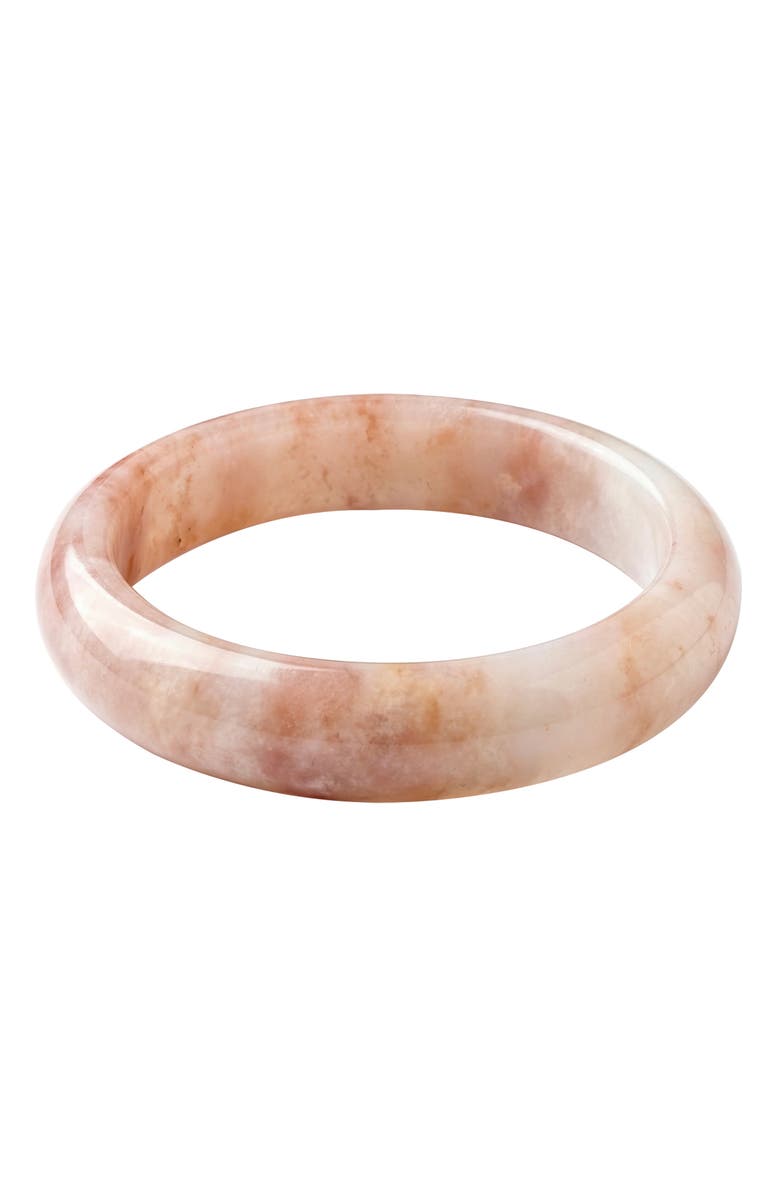 seree Peach Blossom Pink Jade Stone Bangle, Main, color,